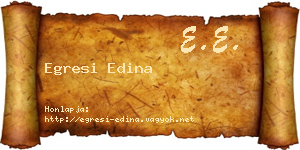 Egresi Edina névjegykártya